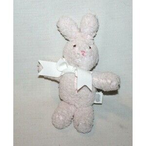 Mud Pie Pink Plush Bunny Doll Toy 10” Cute Fluffy Rabbit Rare HTF Lovey Toy Nice